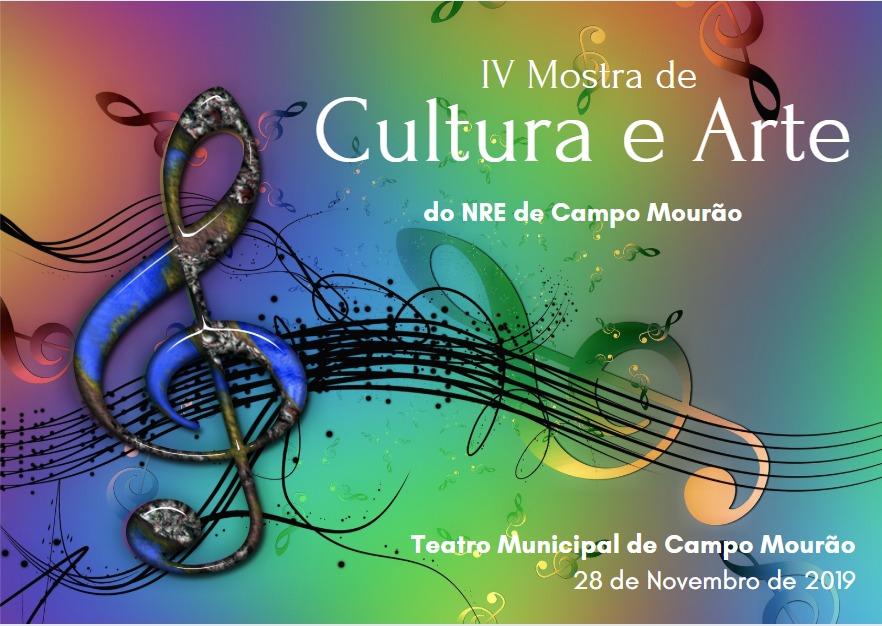 O Núcleo Regional de Educação de Campo Mourão já está preparando a realização da IV Mostra de Cultura e Arte. A edição deste ano, será no dia 28 de Novembro, no Teatro Municipal de Campo Mourão e contará com apresentações de dança e música voltadas ao Tema das Equipes Multidisciplinares deste ano: Abordagens e aspectos sociais e pedagógicos sobre a presença indígena e negra no Paraná.