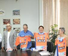 Esporte e Educação - Chefe do NRE e alunas da rede pública estadual participam de audiência com o presidente da CBAt e diversas outras autoridades