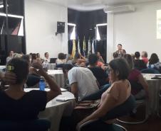 Aconteceu nessa sexta-feira 14, nos períodos manhã e tarde,   reunião da Chefia e equipe NRE Campo Mourão  com os diretores de escolas  locais   e da região