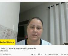 No dia 05/08/2020, aconteceu o papo on-line: “A visão do aluno em tempos de pandemia”, com o Coordenador do setor de Educação Básica, Professor José Antonio Gonçalves Caetano, duas estudantes de EJA: Marta da Silva Carvalho, representante do CEEBJA Campo Mourão e Isabel Eidam do CEEBJA Emanuel, município de Campina da Lagoa e a mediadora a Técnica da EJA, Professora Katiussa Michele Canola, ambos do NRE de Campo Mourão.