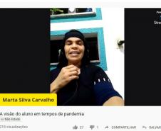No dia 05/08/2020, aconteceu o papo on-line: “A visão do aluno em tempos de pandemia”, com o Coordenador do setor de Educação Básica, Professor José Antonio Gonçalves Caetano, duas estudantes de EJA: Marta da Silva Carvalho, representante do CEEBJA Campo Mourão e Isabel Eidam do CEEBJA Emanuel, município de Campina da Lagoa e a mediadora a Técnica da EJA, Professora Katiussa Michele Canola, ambos do NRE de Campo Mourão.