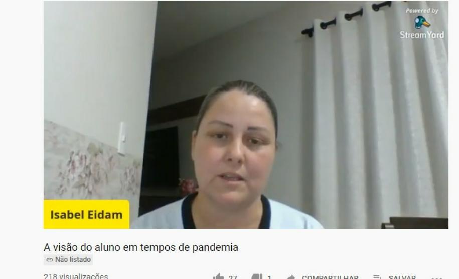 PAPO ON-LINE COM OS ESTUDANTES DE EDUCAÇÃO DE JOVENS E ADULTOS DO NÚCLEO REGIONAL DE CAMPO MOU No dia 05/08/2020, aconteceu o papo on-line: “A visão do aluno em tempos de pandemia”, com o Coordenador do setor de Educação Básica, Professor José Antonio Gonçalves Caetano, duas estudantes de EJA: Marta da Silva Carvalho, representante do CEEBJA Campo Mourão e Isabel Eidam do CEEBJA Emanuel, município de Campina da Lagoa e a mediadora a Técnica da EJA, Professora Katiussa Michele Canola, ambos do NRE de Campo Mourão.